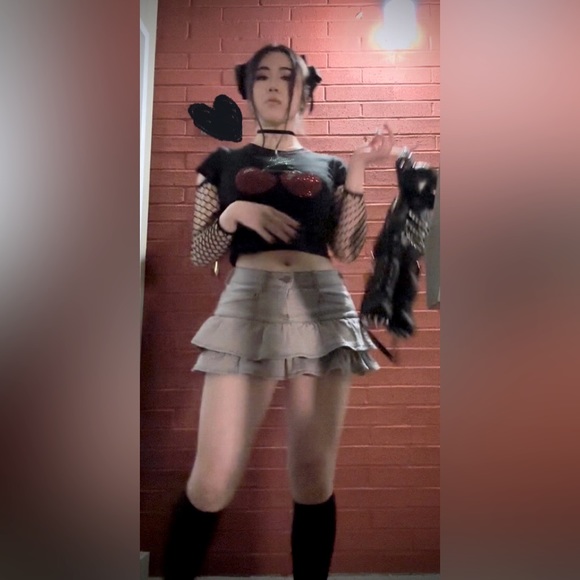 Minga London Kat Washed Denim Y2K Denim Skirt - Picture 2 of 3